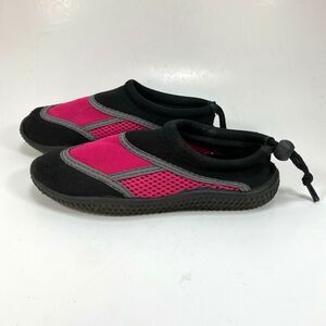 Odyssey Water Shoe Black & Pink Mesh Adjustable Back Strap Toggle Childrens Sz 2